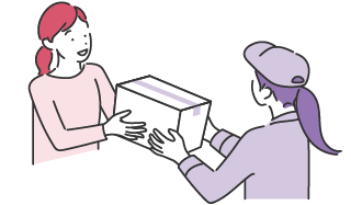 荷物をうけとる画像