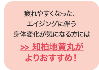 疲れやすくなった、エイジングに伴う身体変化が気になる方には知柏地黄丸がおすすめ！